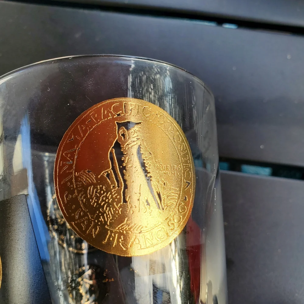 4 MCM Frank Wallack‎ for Cera 22kt Gold Coin Whiskey Old Fashioned Glasses